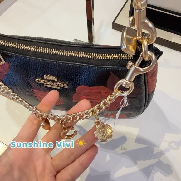 NWT COACH Bundle Swagger Chain Charms Gold CAX00 & CCE28 Teri with Floral - Picture 5 of 12